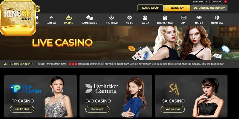 Casino trực tuyến là sân chơi được yêu thích và săn đón rầm rộ